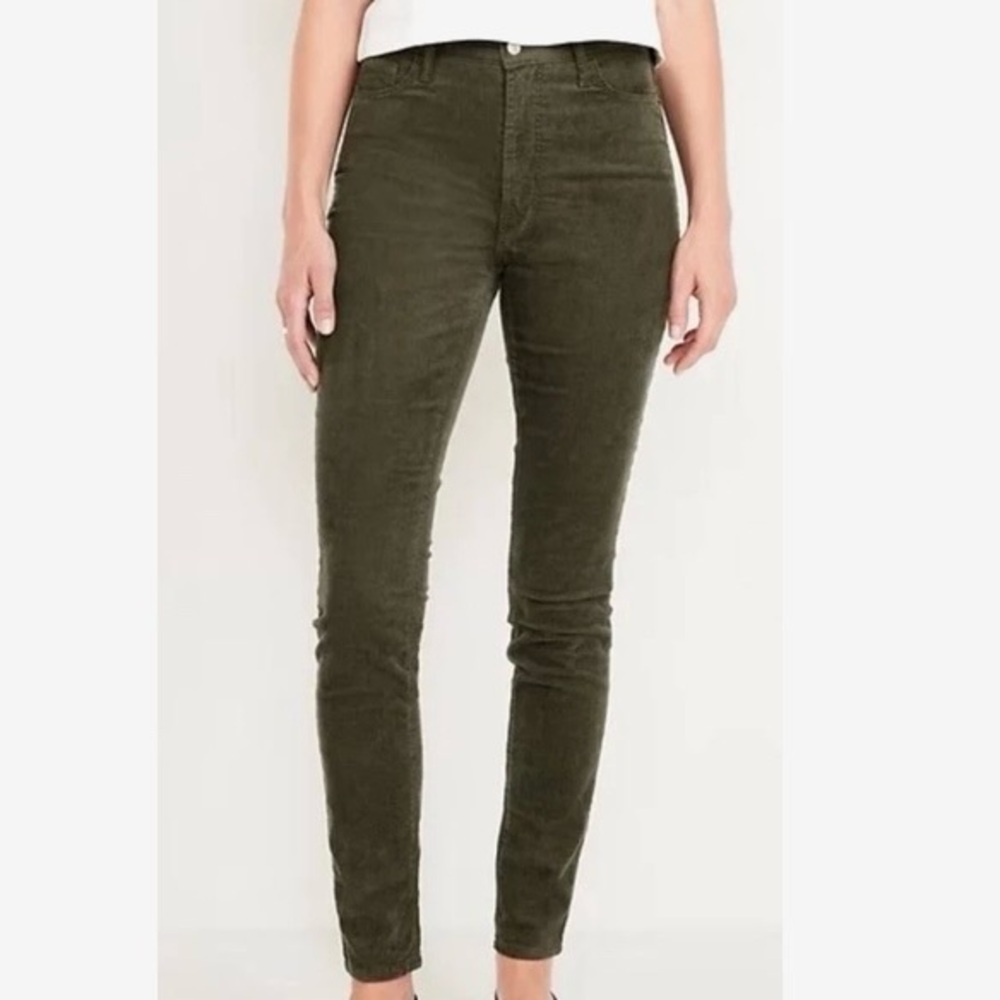 Green Corduroy Skinny Pants, Size 6